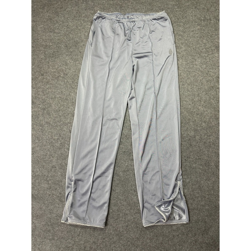 Free People Movement Track Pants Womens S Gray Lace Trim Ankle Slit Drawstring